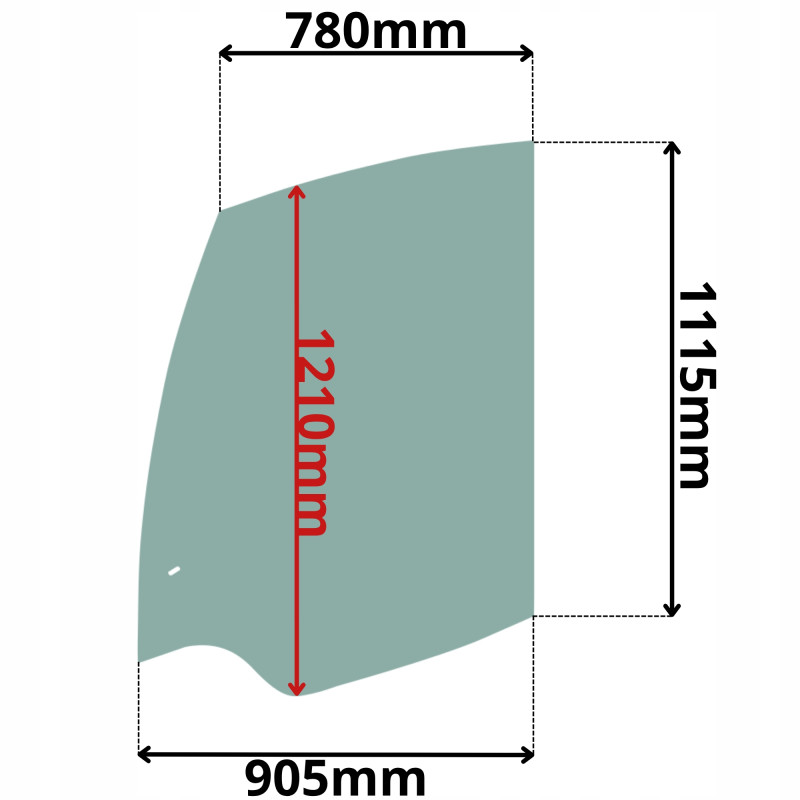 SZYBA LEWA BOCZNA W DRZWI ATLAS TEREX (0535)