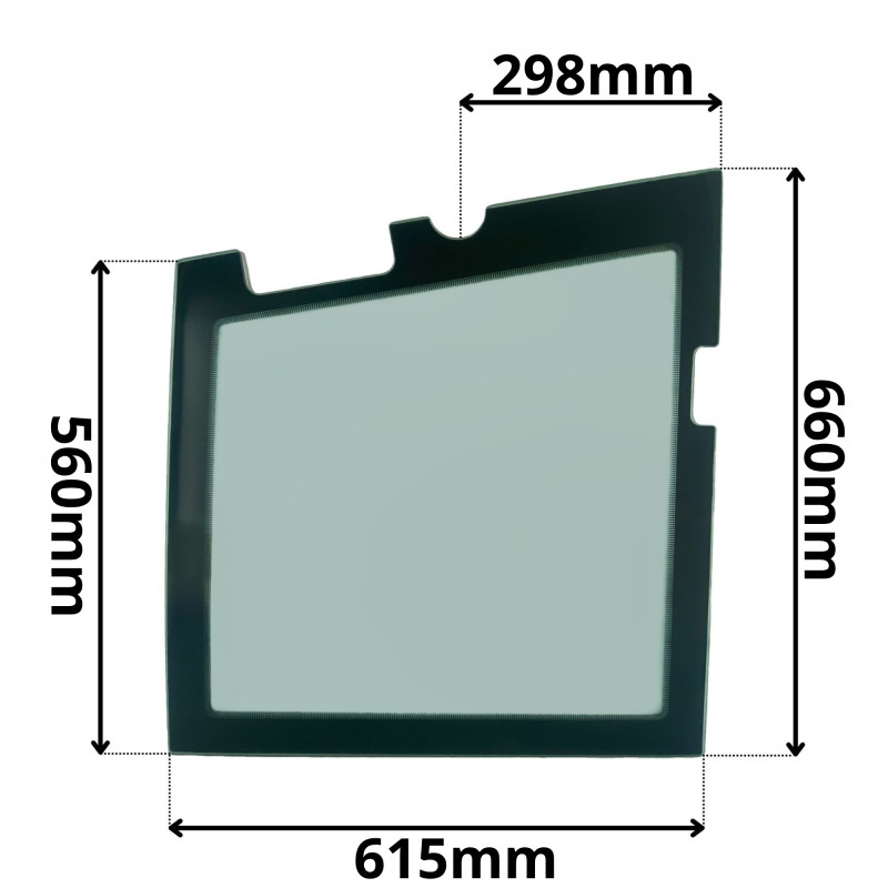 SZYBA DRZWI DOLNA KUBOTA KX Z SITODRUKIEM (G-0070)
