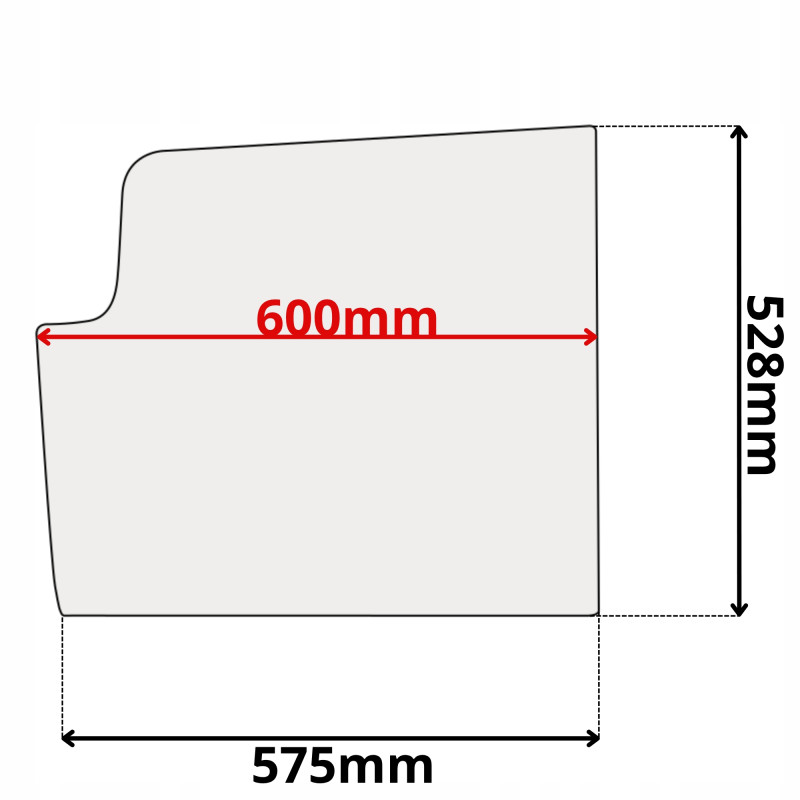 SZYBA BOCZNA DRZWI DOLNA JCB (G-0074)