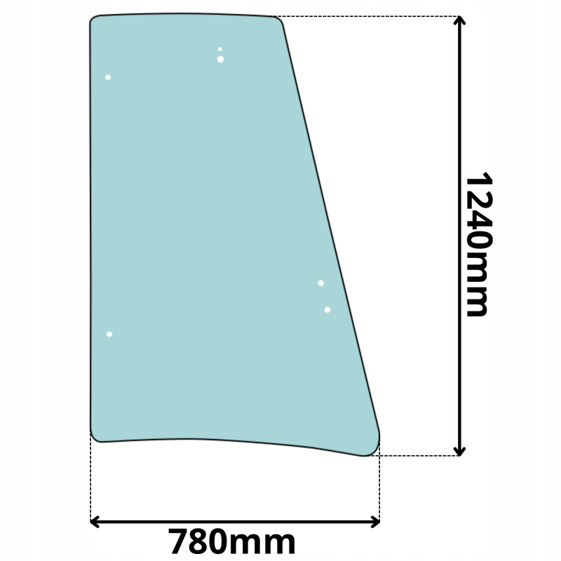 SZYBA BOCZNA LEWA DRZWI JCB KABINA P21 3CX 4CX 5CX (0635)