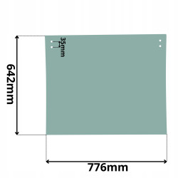 SZYBA CZOŁOWA PRZEDNIA DOLNA MECALAC 712 714 (G-0138)