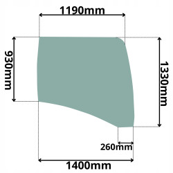 SZYBA BOCZNA PRAWA CAT (0451)