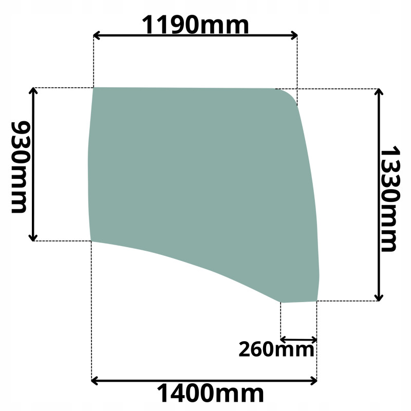 SZYBA BOCZNA PRAWA CAT (0451)