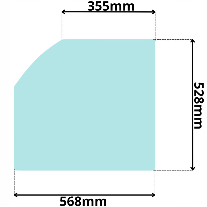 SZYBA LEWE DRZWI DOLNA CAT (G-0130)