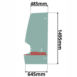 SZYBA LEWA DRZWI TAKEUCHI SERIA TB (G-0152)