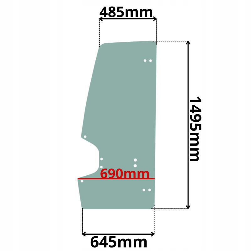 SZYBA LEWA DRZWI TAKEUCHI SERIA TB (G-0152)