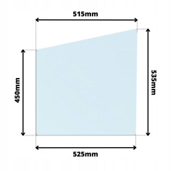 SZYBA DRZWI LEWA DOLNA KUBOTA KX (G-0083)