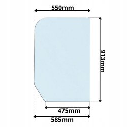 SZYBA PRAWA TYLNA STAŁA KUBOTA KX (G-0085)