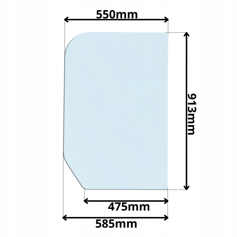 SZYBA PRAWA TYLNA STAŁA KUBOTA KX (G-0085)