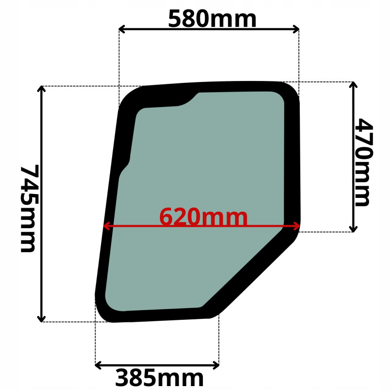 SZYBA LEWA DRZWI GÓRNA KOMATSU PCPW (G-0283)