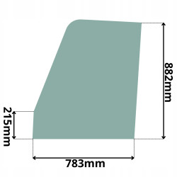 SZYBA LEWA BOCZNA GÓRNA DRZWI JCB 520 526 528 530 (G-0413)