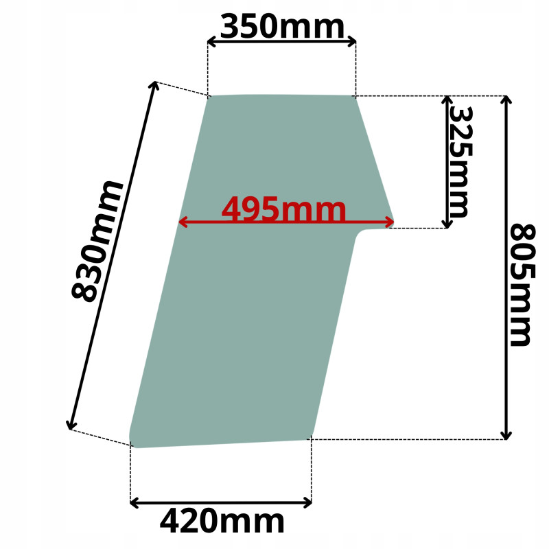 SZYBA BOCZNA STAŁA TYLNA BOBCAT PRAWA LEWA (G-0171)