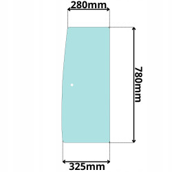 SZYBA BOCZNA PRAWA PRZESUWANA TYLNA HITACHI FIAT (G-0174)