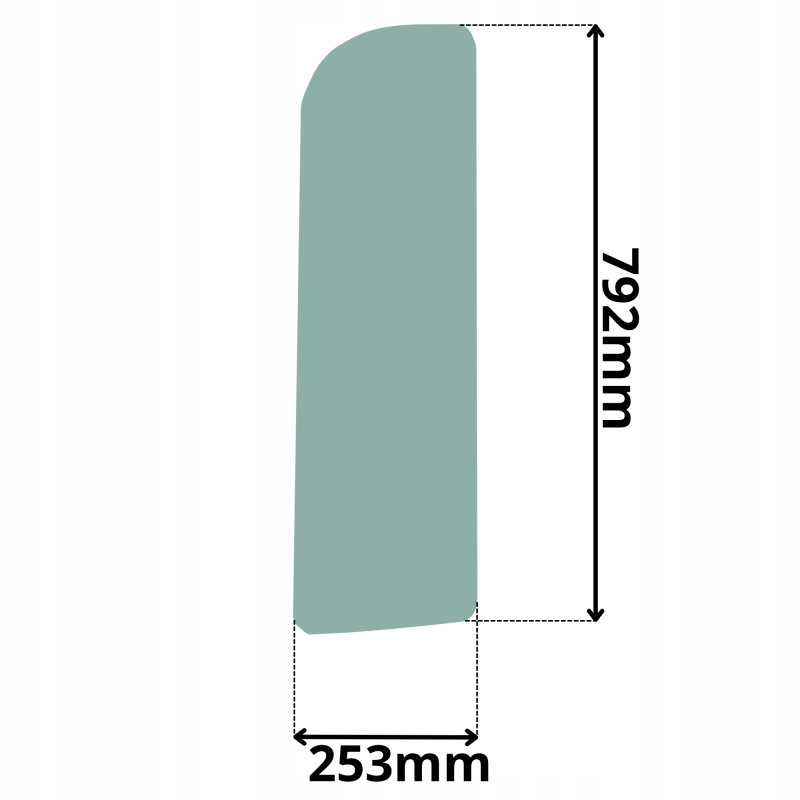 SZYBA LEWA DRZWI GÓRNA PRZEDNIA YANMAR VIO KOBELCO (G-0146)
