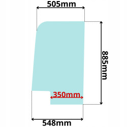 SZYBA DRZWI LEWA GÓRNA CAT (G-0129)