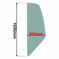 SZYBA BOCZNA LEWA ZA DRZWIAMI NEW HOLLAND KOBELCO (G-0293)