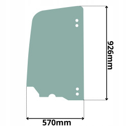 SZYBA LEWA DRZWI GÓRNA CAT (G-0132)