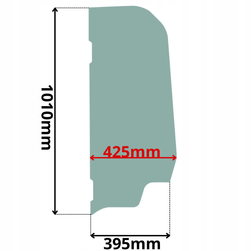SZYBA BOCZNA LEWA ZA DRZWIAMI CAT (G-0134)