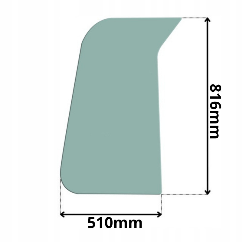 SZYBA LEWA DRZWI GÓRNA PRZEDNIA VOLVO SERIA EC EW (G-0157)