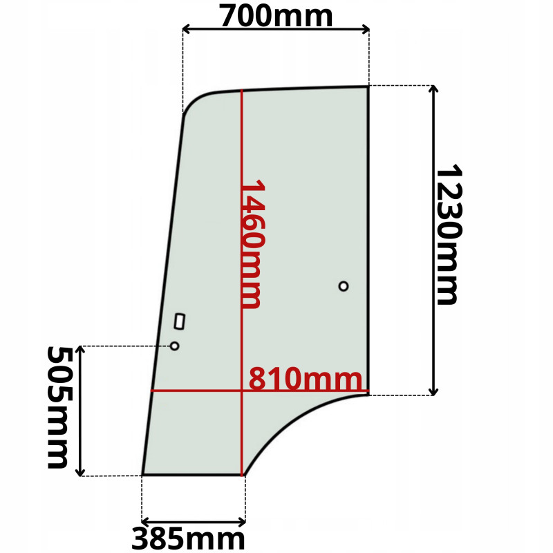SZYBA DRZWI LEWA CAT KMM WARYŃSKI (G-0407)