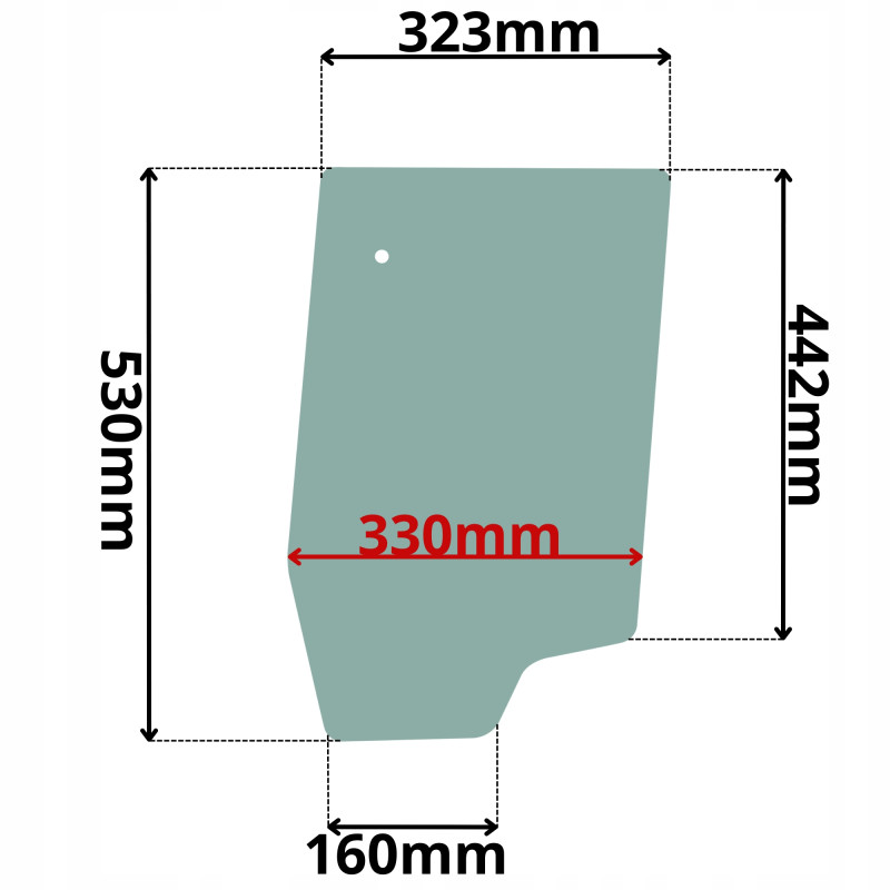 SZYBA DRZWI PRZEDNIA LEWA DOLNA YANMAR VIO (G-0290)