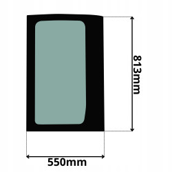 SZYBA BOCZNA LEWA ZA DRZWIAMI CAT (G-0230)