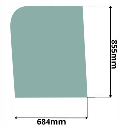 SZYBA BOCZNA PRAWA TYLNA STAŁA JCB (G-0199)