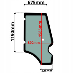 SZYBA DRZWI PRAWE JCB 3CX 4CX 5CX (K-0557)