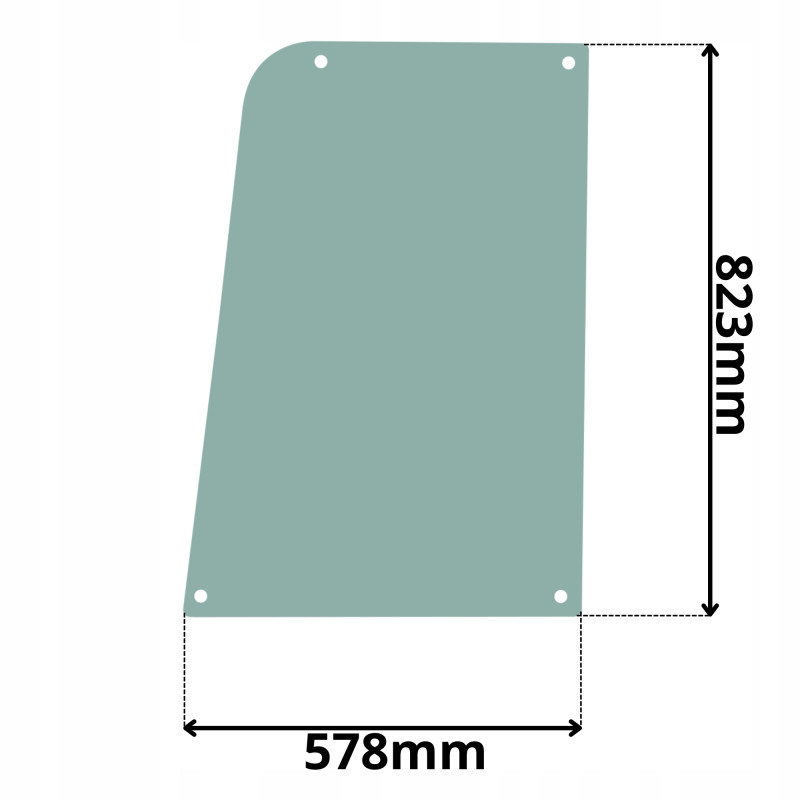 SZYBA LEWA DRZWI GÓRNA YANMAR (K-0157)