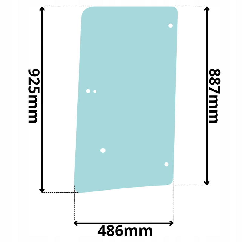 SZYBA LEWA DRZWI GÓRNA UCHYLNA BOMAG BW (G-0167)