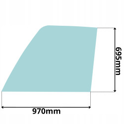 SZYBA LEWA DRZWI GÓRNA CAT (G-0044)