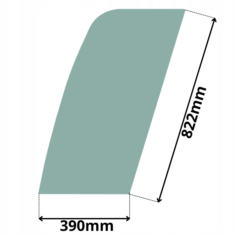 SZYBA DRZWI GÓRNA PRZEDNIA STAŁA HITACHI JOHN DEERE (K-0006)
