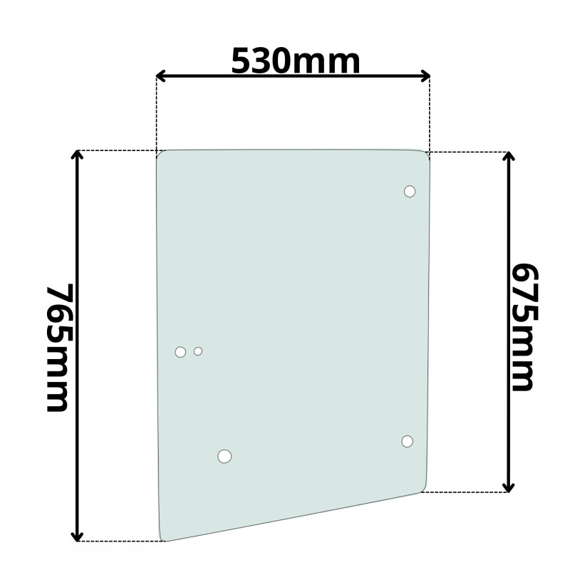 SZYBA DRZWI GÓRNA PRZEDNIA LEWA UCHYLANA BOMAG (K-0155)