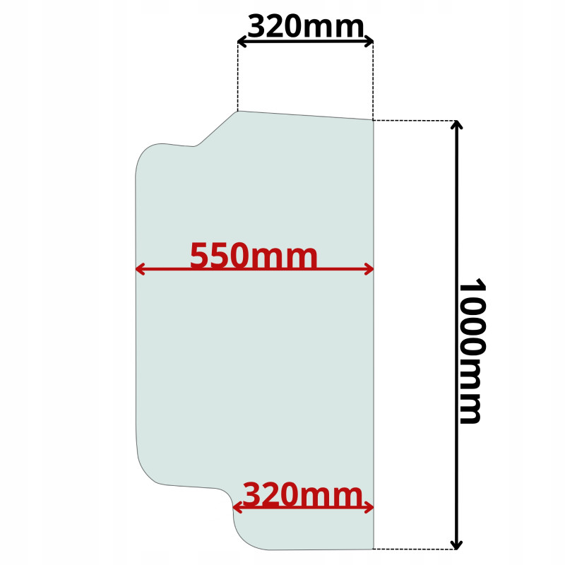 SZYBA CZOŁOWA (PRAWA) COMBILIFT C5000XL C4000XL C5000E C4000E (K-0158)