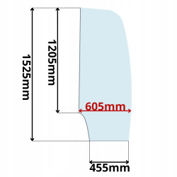 SZYBA PRAWA BOK PRZEDNIA CAT WACKER NEUSON (K-0232)