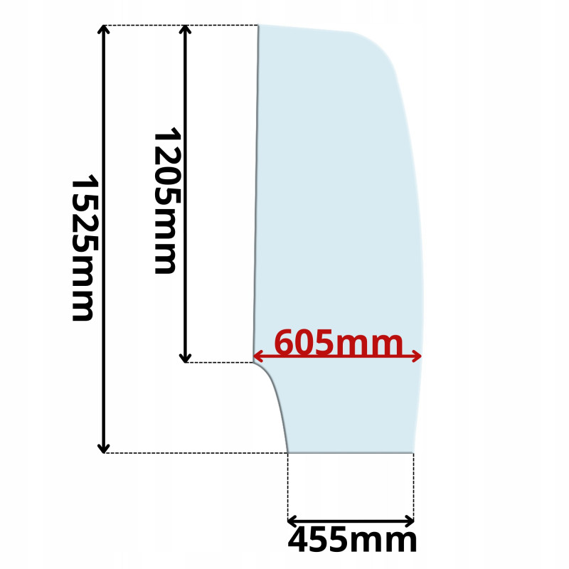 SZYBA PRAWA BOK PRZEDNIA CAT WACKER NEUSON (K-0232)