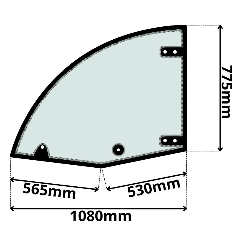 SZYBA LEWA DRZWI GÓRNA JLG DEUTZ AGROVECTOR (G-0249) SITODRUK