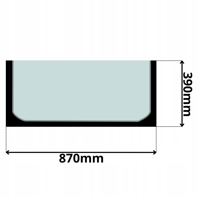 SZYBA PRZEDNIA CZOŁOWA DOLNA DOOSAN DX19 2015- (K-0020) - SITODRUK