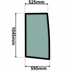 SZYBA BOCZNA PRAWA DRZWI VOLVO L30 L35 L40 L45 (K-0252) - SITODRUK
