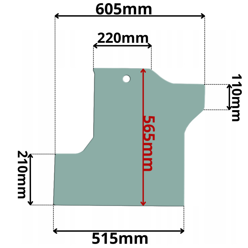 SZYBA LEWA DRZWI DOLNA CAT (K-0177)