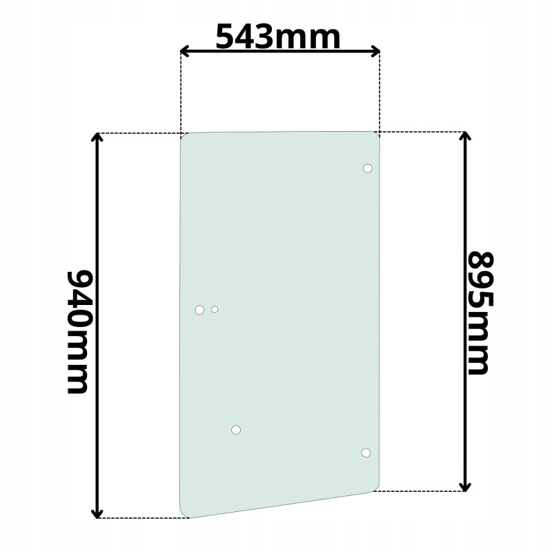 SZYBA BOCZNA PRAWA DRZWI PRZEDNIA BOMAG (K-0171)