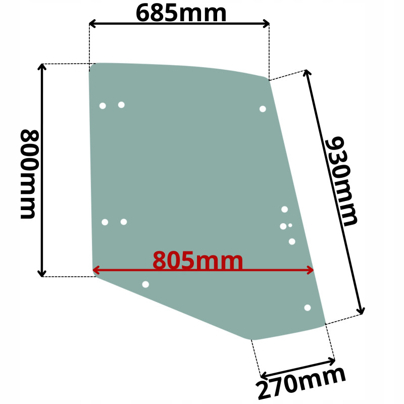 SZYBA BOCZNA PRAWA MECALAC AS 700 (G-0399)