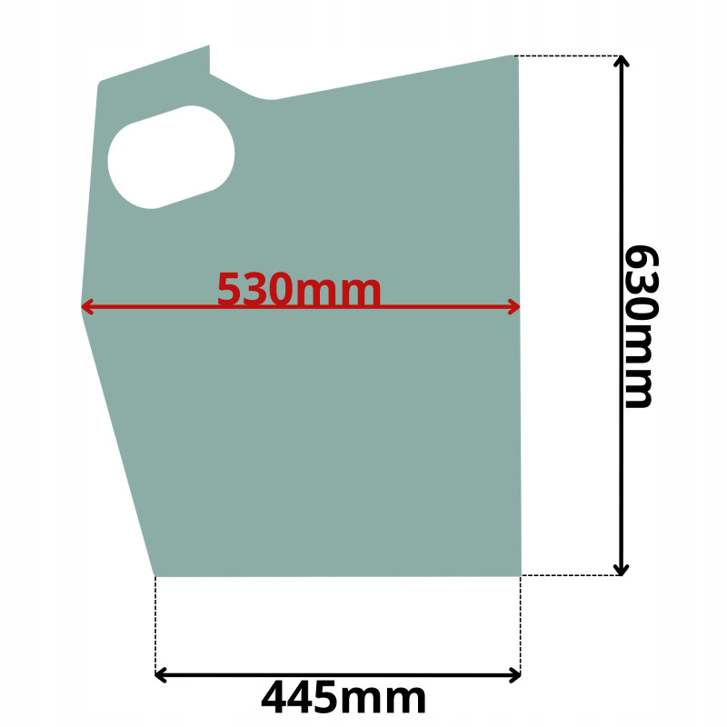 SZYBA LEWA PRAWA DOLNA DRZWI TEREX SCHAEFF (K-0162)