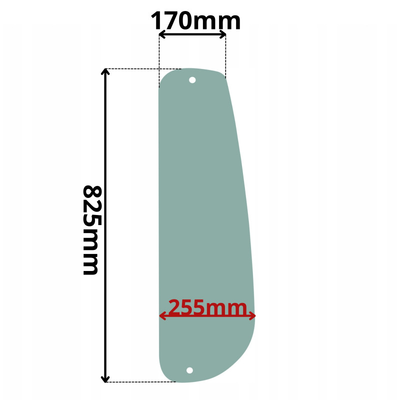 SZYBA BOCZNA LEWA ZA DRZWIAMI YANMAR (K-0469)