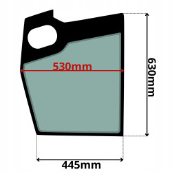 SZYBA LEWA DOLNA DRZWI TEREX SCHAEFF (K-0509-LEWA) - SITODRUK
