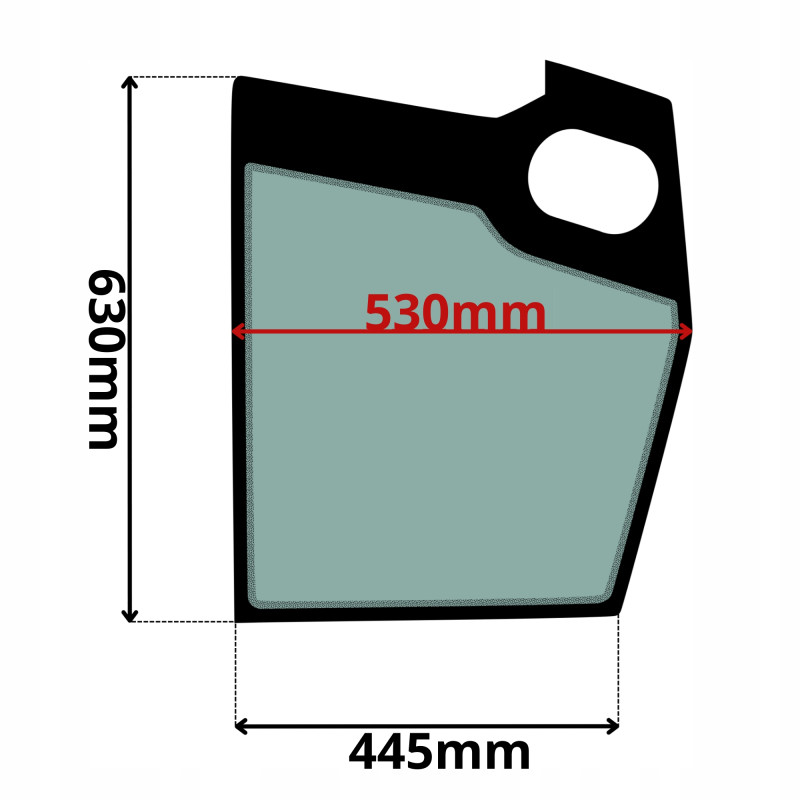 SZYBA PRAWA DOLNA DRZWI TEREX SCHAEFF (K-0509-PRAWA) - SITODRUK