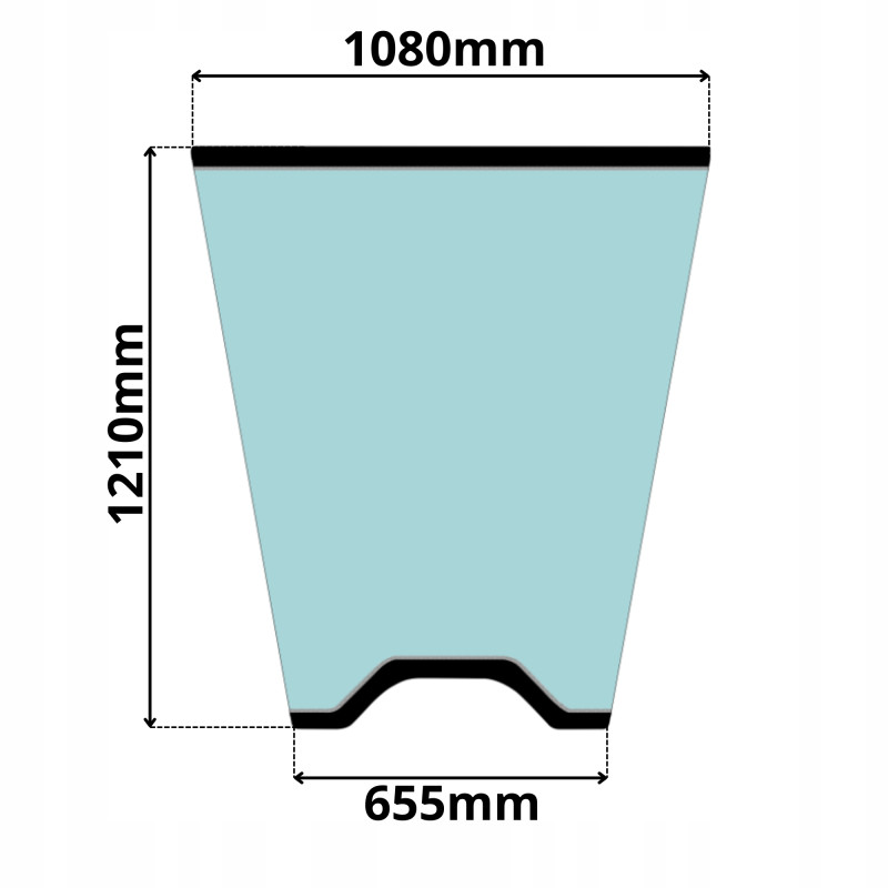SZYBA PRZEDNIA ŚRODKOWA KOMATSU WA 270 320 380 430 500 (0036)-SITODRUK
