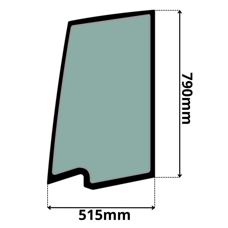 SZYBA LEWA DRZWI GÓRNA TEREX SCHAEFF (K-0513-SITODRUK)