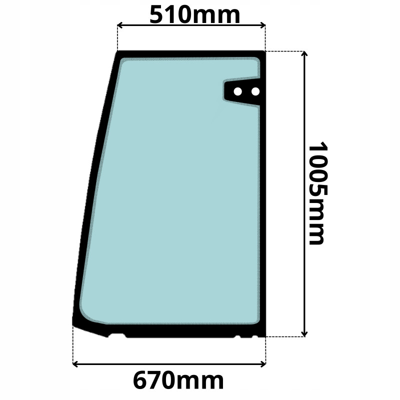 SZYBA BOCZNA DRZWI LEWA GÓRNA KOMATSU PC75R PC95R PC110R PW75R PW95R (0053)-SITODRUK