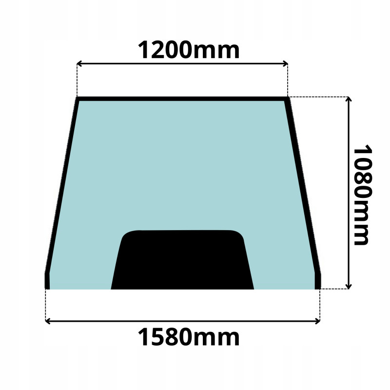 SZYBA PRZÓD GÓRNA CZOŁOWA CAT 416C 426 428 436 438 (0059)-SITODRUK
